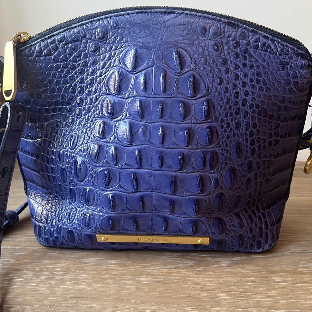 Gently Used Brahmin Mini Duxbury Melbourne Crossbody Bag Cobalt Blue